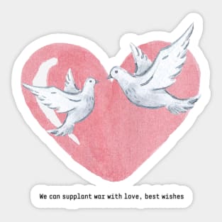 Embracing Peace: Love & Doves Design Sticker